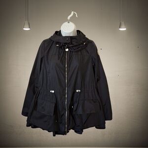 MONCLER Limbert Navy Blue Nylon Rain Jacket | Hooded Tech Wear Size 2